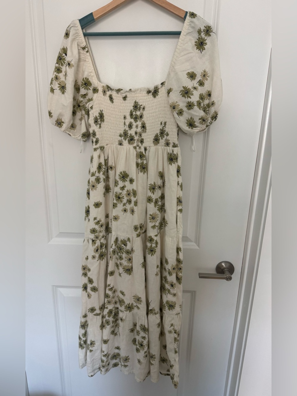NWT Abercrombie & Fitch Smocked Puff Sleeve Floral Madi Dress - Picture 8 of 8